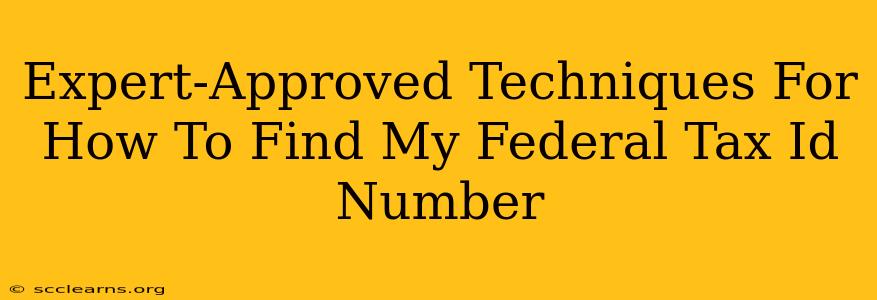 Expert-Approved Techniques For How To Find My Federal Tax Id Number