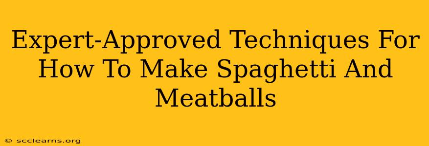 Expert-Approved Techniques For How To Make Spaghetti And Meatballs