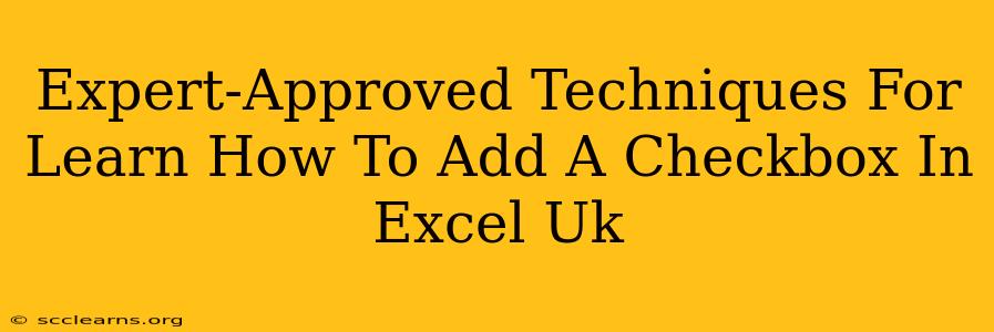 Expert-Approved Techniques For Learn How To Add A Checkbox In Excel Uk