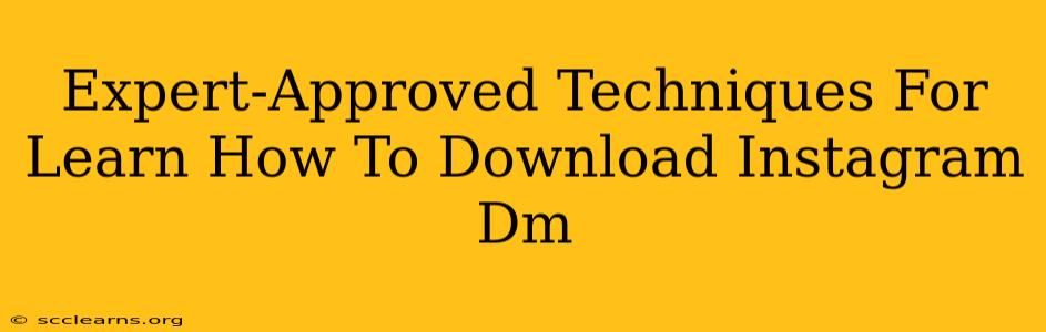 Expert-Approved Techniques For Learn How To Download Instagram Dm