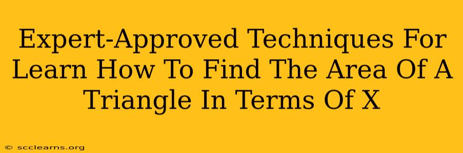 Expert-Approved Techniques For Learn How To Find The Area Of A Triangle In Terms Of X