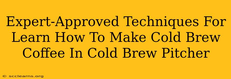 Expert-Approved Techniques For Learn How To Make Cold Brew Coffee In Cold Brew Pitcher