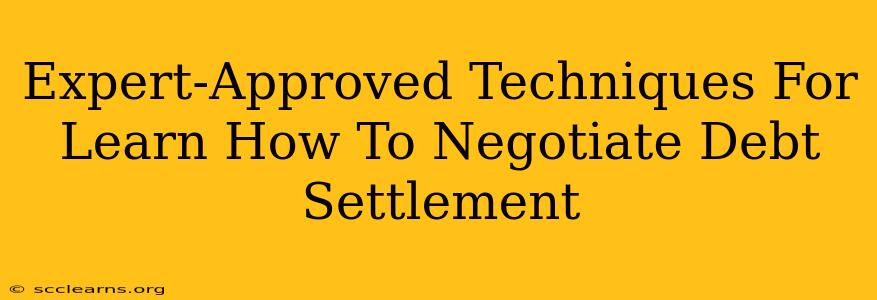 Expert-Approved Techniques For Learn How To Negotiate Debt Settlement