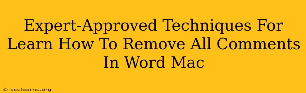 Expert-Approved Techniques For Learn How To Remove All Comments In Word Mac