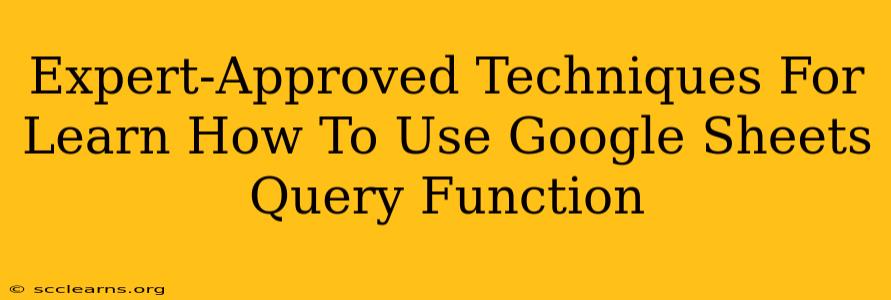 Expert-Approved Techniques For Learn How To Use Google Sheets Query Function