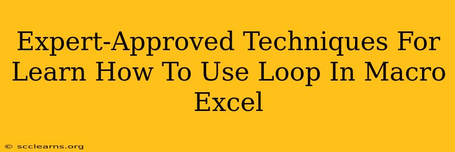 Expert-Approved Techniques For Learn How To Use Loop In Macro Excel