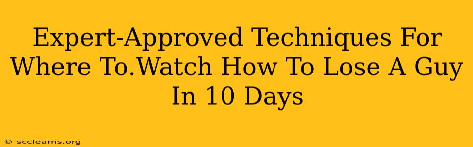 Expert-Approved Techniques For Where To.Watch How To Lose A Guy In 10 Days