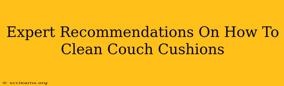 Expert Recommendations On How To Clean Couch Cushions