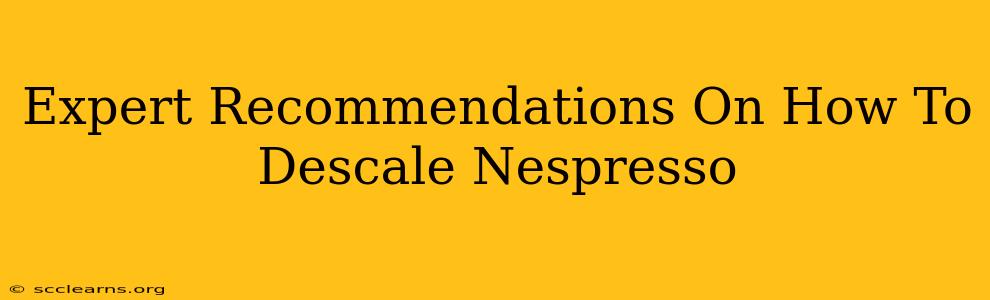 Expert Recommendations On How To Descale Nespresso