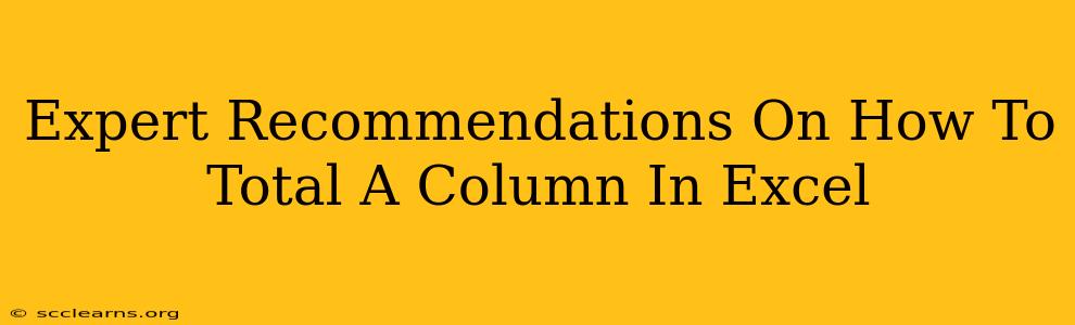 Expert Recommendations On How To Total A Column In Excel