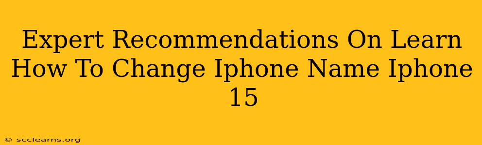 Expert Recommendations On Learn How To Change Iphone Name Iphone 15