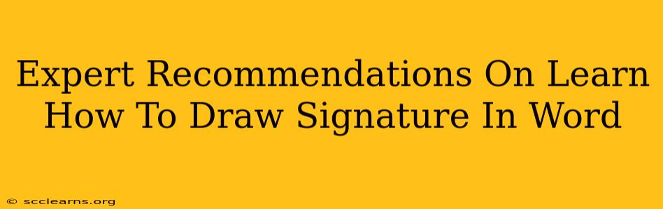 Expert Recommendations On Learn How To Draw Signature In Word