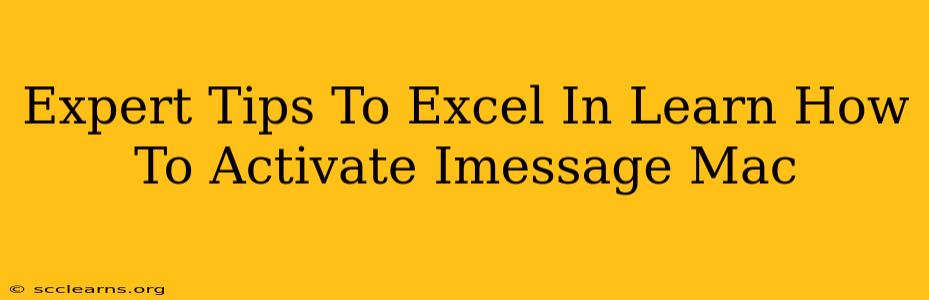 Expert Tips To Excel In Learn How To Activate Imessage Mac