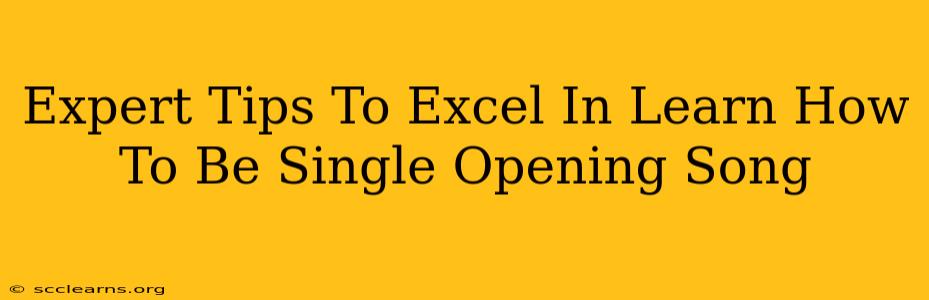 Expert Tips To Excel In Learn How To Be Single Opening Song