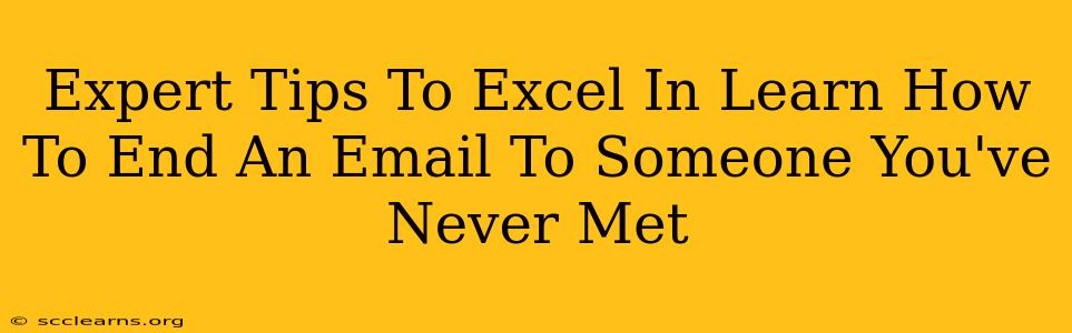 Expert Tips To Excel In Learn How To End An Email To Someone You've Never Met