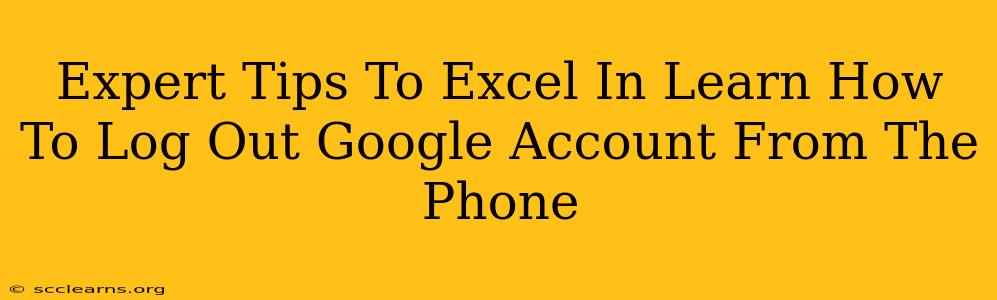 Expert Tips To Excel In Learn How To Log Out Google Account From The Phone