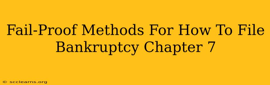 Fail-Proof Methods For How To File Bankruptcy Chapter 7