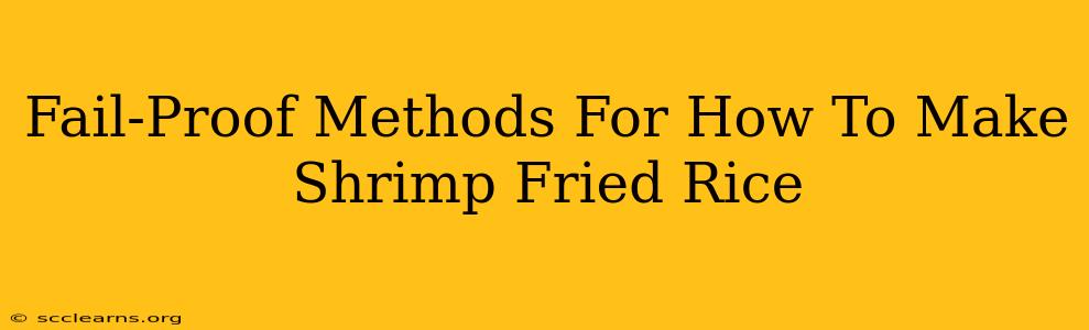 Fail-Proof Methods For How To Make Shrimp Fried Rice