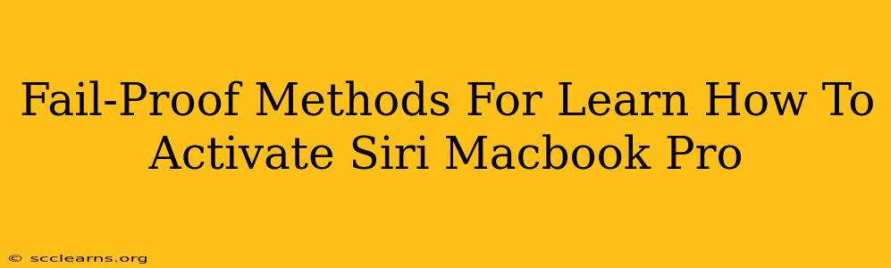 Fail-Proof Methods For Learn How To Activate Siri Macbook Pro