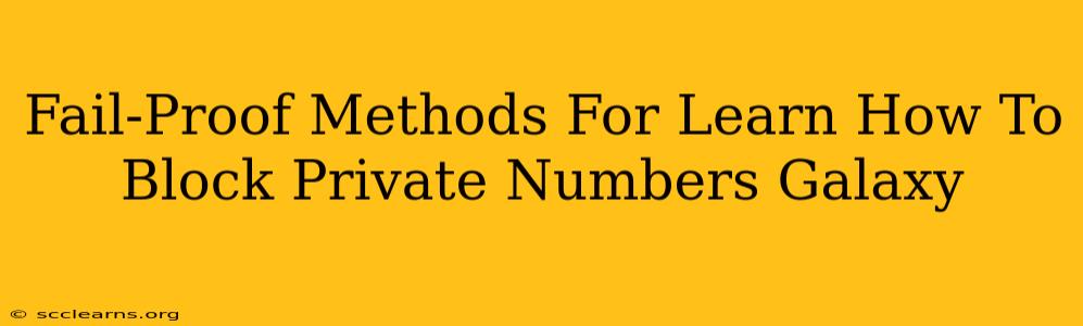 Fail-Proof Methods For Learn How To Block Private Numbers Galaxy