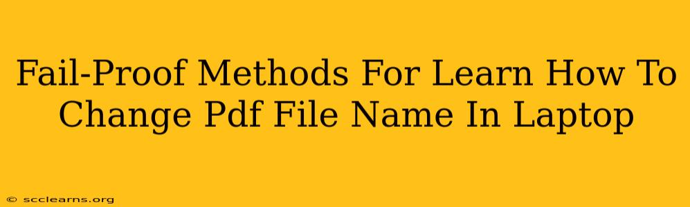 Fail-Proof Methods For Learn How To Change Pdf File Name In Laptop