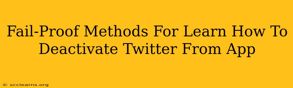 Fail-Proof Methods For Learn How To Deactivate Twitter From App