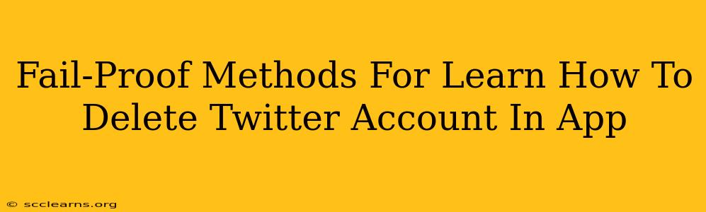 Fail-Proof Methods For Learn How To Delete Twitter Account In App