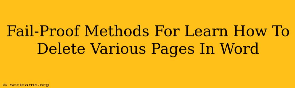 Fail-Proof Methods For Learn How To Delete Various Pages In Word
