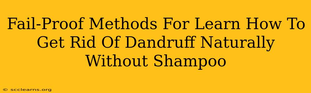 Fail-Proof Methods For Learn How To Get Rid Of Dandruff Naturally Without Shampoo