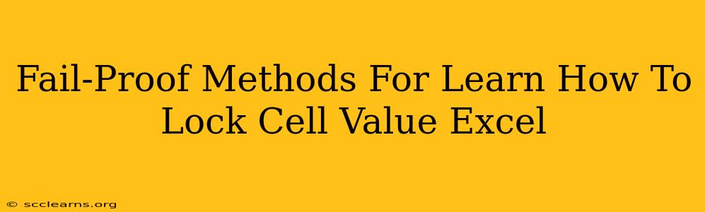 Fail-Proof Methods For Learn How To Lock Cell Value Excel