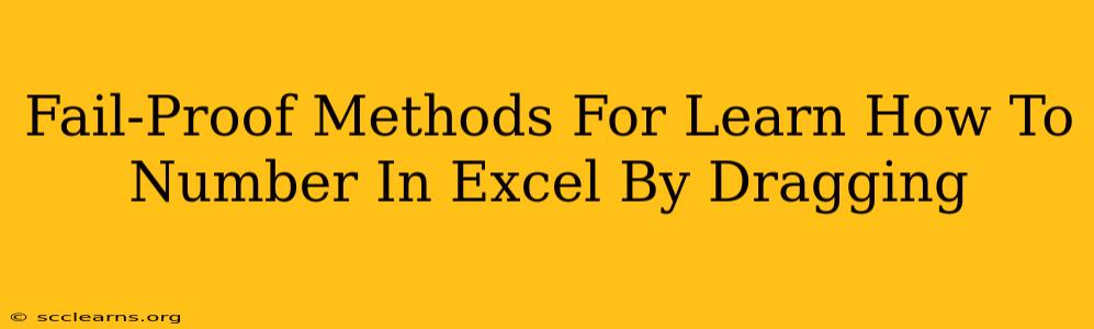 Fail-Proof Methods For Learn How To Number In Excel By Dragging