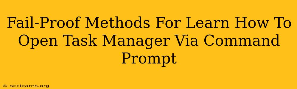 Fail-Proof Methods For Learn How To Open Task Manager Via Command Prompt