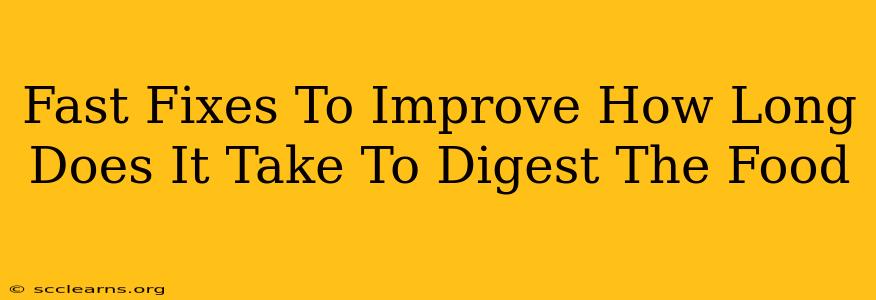 Fast Fixes To Improve How Long Does It Take To Digest The Food