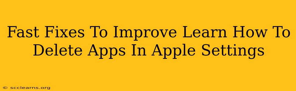 Fast Fixes To Improve Learn How To Delete Apps In Apple Settings