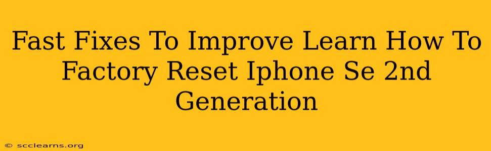 Fast Fixes To Improve Learn How To Factory Reset Iphone Se 2nd Generation