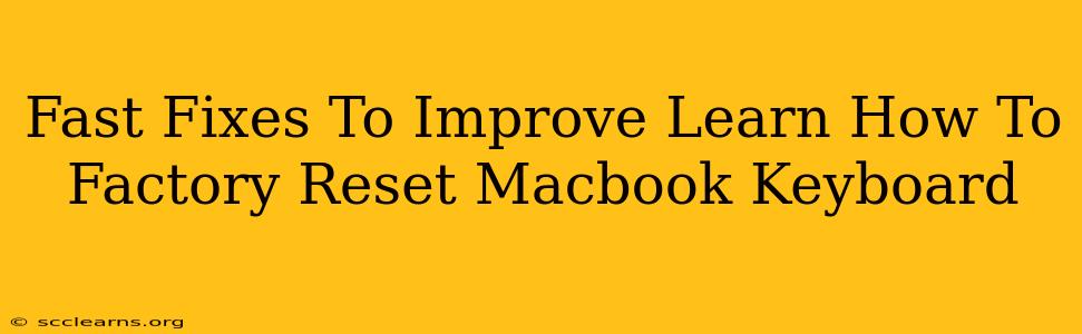 Fast Fixes To Improve Learn How To Factory Reset Macbook Keyboard