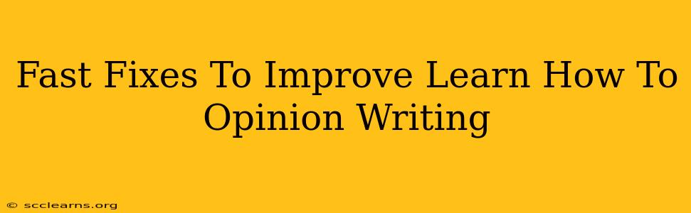 Fast Fixes To Improve Learn How To Opinion Writing