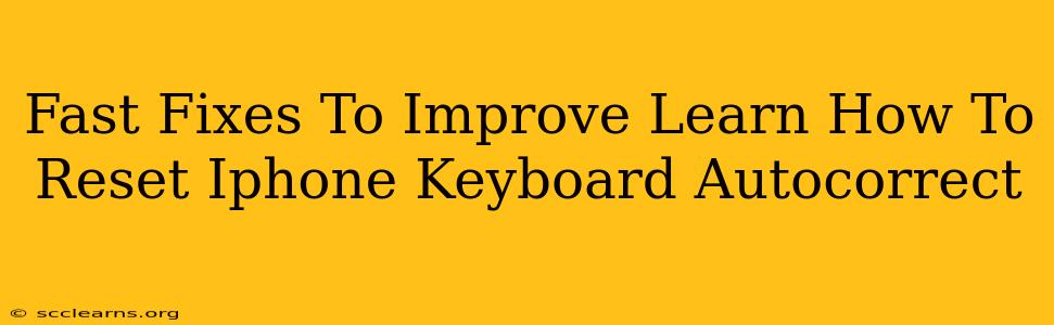 Fast Fixes To Improve Learn How To Reset Iphone Keyboard Autocorrect
