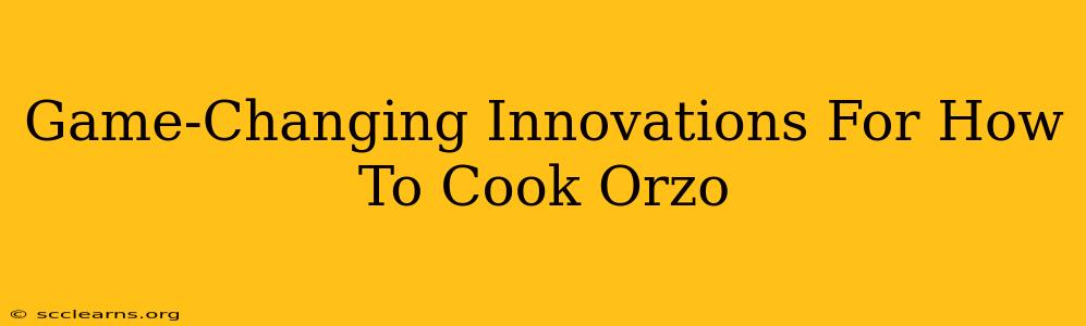 Game-Changing Innovations For How To Cook Orzo