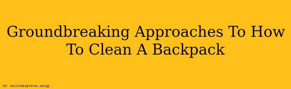 Groundbreaking Approaches To How To Clean A Backpack