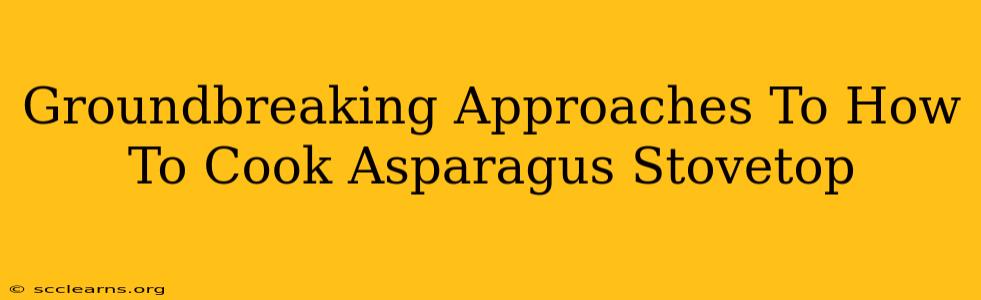 Groundbreaking Approaches To How To Cook Asparagus Stovetop