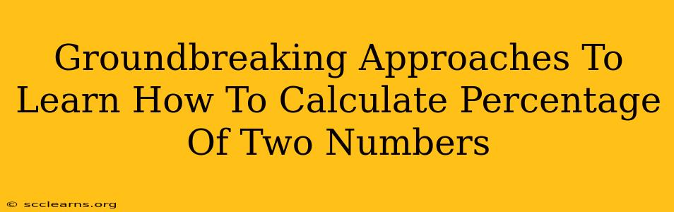 Groundbreaking Approaches To Learn How To Calculate Percentage Of Two Numbers