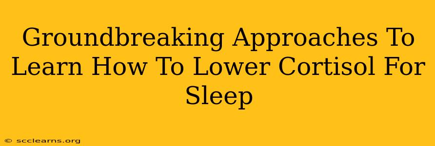 Groundbreaking Approaches To Learn How To Lower Cortisol For Sleep