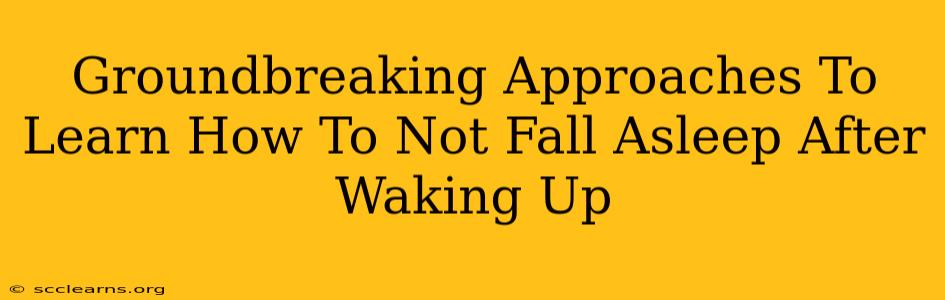 Groundbreaking Approaches To Learn How To Not Fall Asleep After Waking Up