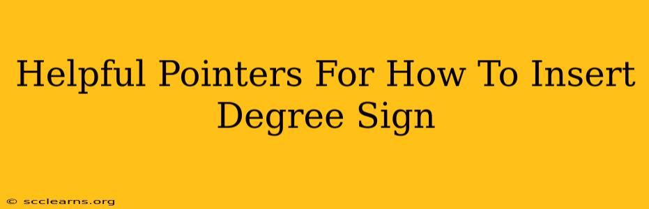 Helpful Pointers For How To Insert Degree Sign