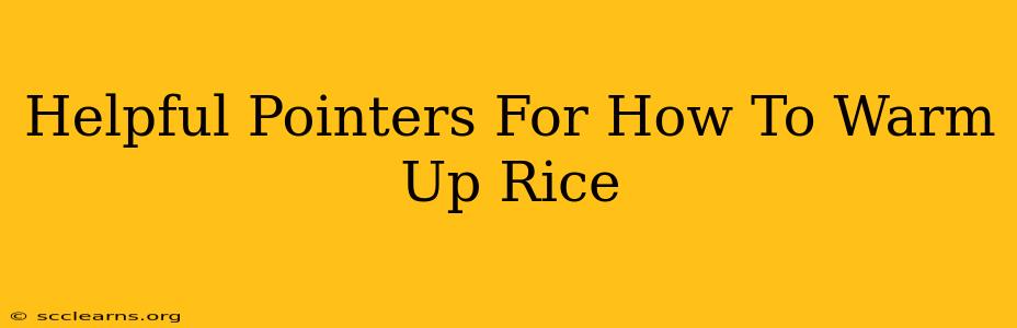 Helpful Pointers For How To Warm Up Rice