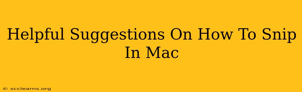 Helpful Suggestions On How To Snip In Mac