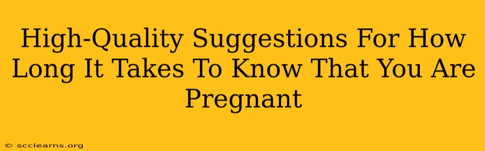 High-Quality Suggestions For How Long It Takes To Know That You Are Pregnant