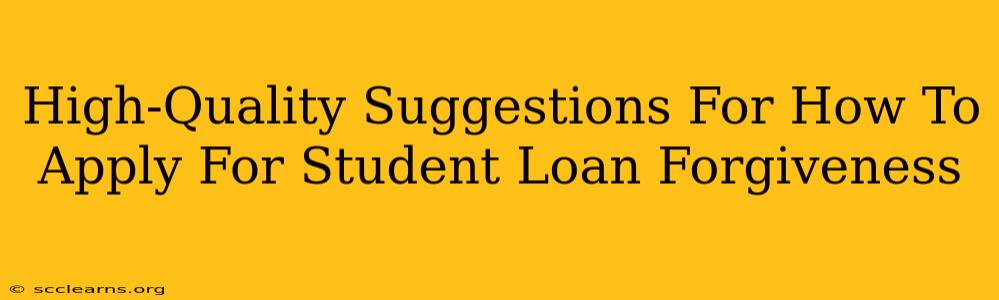 High-Quality Suggestions For How To Apply For Student Loan Forgiveness