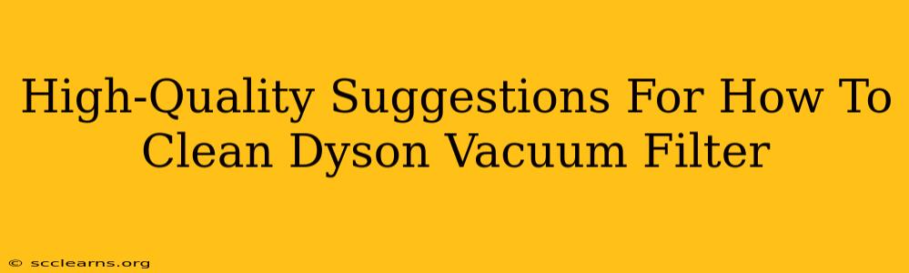 High-Quality Suggestions For How To Clean Dyson Vacuum Filter